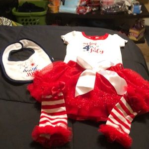 Baby my first 4th July tutu outfit